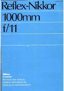 Nikon 1000/11 manual. Camera Instructions.